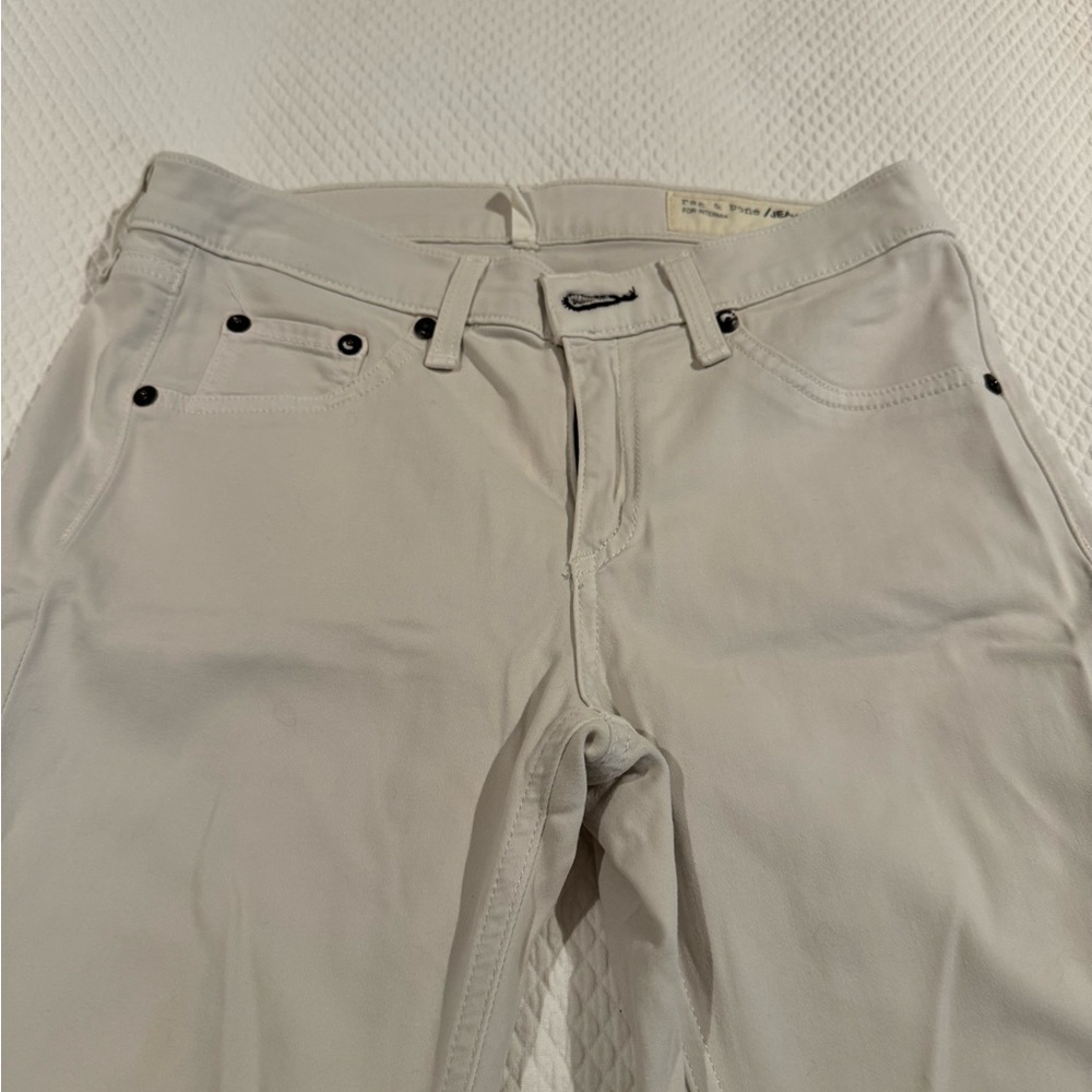 Cream Jeans with Black Accents